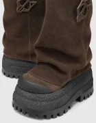 Naked Wolfe Велурени ботуши Disturb в кафяво с платформа Disturb Chocolate Suede