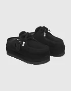 Naked Wolfe Велурени чехли Blizzard в черно Blizzard Suede Shearling Black