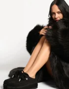 Naked Wolfe Велурени чехли Blizzard в черно Blizzard Suede Shearling Black