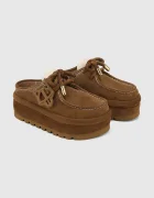 Naked Wolfe Велурени чехли Blizzard в кафяво Blizzard Suede Shearling Tan
