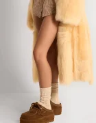 Naked Wolfe Велурени чехли Blizzard в кафяво Blizzard Suede Shearling Tan