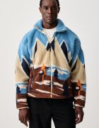 Napapijri суичър с цип мъжки от полар Fleece син NP0A8AO4FXC1