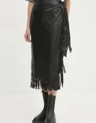 Never Fully Dressed Кожена пола Vegan Leather Fringe Jaspre
