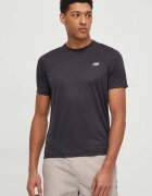 New Balance Тениска за трениране Athletics MT41253BK в черно с изчистен дизайн