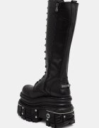 NEW ROCK ботуши под коляното дамски от кожа ITALI NEGRO IMPERFECT TANK NEGRO E-34 черни M-235-C11