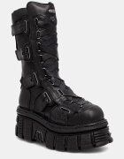 NEW ROCK ботуши под коляното дамски от кожа ITALI NEGRO NOMADA NEGRO TOWER E14 черни M-189-C12