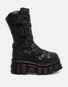 NEW ROCK ботуши под коляното дамски от кожа ITALI NEGRO NOMADA NEGRO TOWER E14 черни M-189-C12