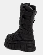 NEW ROCK ботуши под коляното дамски от кожа ITALI NEGRO NOMADA NEGRO TOWER E14 черни M-189-C12