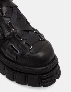 NEW ROCK ботуши под коляното дамски от кожа ITALI NEGRO NOMADA NEGRO TOWER E14 черни M-189-C12