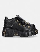 NEW ROCK CRUST NEGRO TOWER NEGRO ORO VIEJO обувки дамски от кожа черни с платформа M-120N-C116