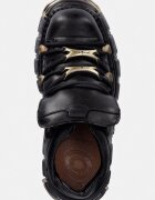 NEW ROCK CRUST NEGRO TOWER NEGRO ORO VIEJO обувки дамски от кожа черни с платформа M-120N-C116