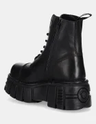 NEW ROCK Кожени ботуши Crust Negro Tower Negro + Lateral в черно с платформа M-NEWMILI083-S39