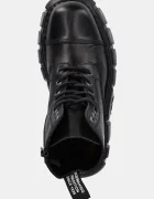 NEW ROCK Кожени ботуши Crust Negro Tower Negro + Lateral в черно с платформа M-NEWMILI083-S39