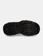 NEW ROCK Кожени кубинки CRUST NEGRO IMPERFECT TANK NEGRO TORNILLOS в черно с равна подметка M-TANK083-C1