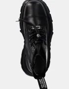 NEW ROCK Кожени кубинки CRUST NEGRO + TANK NEGRO TORNILLOS E-34 в черно с платформа M-MILI083CCT-C4