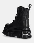 NEW ROCK Кожени кубинки Nomada Negro + Tower Negro Acero E14 в черно с платформа M-NEWMILI083-S37