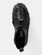 NEW ROCK Кожени кубинки Nomada Negro + Tower Negro Acero E14 в черно с платформа M-NEWMILI083-S37