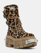 NEW ROCK Кожени кубинки PELO LEOPARDO CUERO