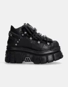 NEW ROCK Кожени маратонки Negro + Nomada Negro + Tower Negro Lateral E-14 в черно M-106-S29