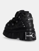 NEW ROCK Кожени маратонки Nomada Negro + Tower Negro Lateral E14 Acero в черно M-106-S112