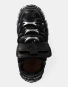 NEW ROCK Кожени маратонки Nomada Negro + Tower Negro Lateral E14 Acero в черно M-106-S112