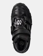 NEW ROCK Кожени обувки Crust Negro Negro + Tank Casco Negro в черно с платформа M-WALL285-S2