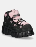 NEW ROCK Маратонки от набук Nobuck Negro + Nobuck Rosa + Tower Negro Lateral в черно M-106-C26