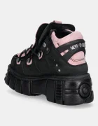 NEW ROCK Маратонки от набук Nobuck Negro + Nobuck Rosa + Tower Negro Lateral в черно M-106-C26