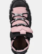 NEW ROCK Маратонки от набук Nobuck Negro + Nobuck Rosa + Tower Negro Lateral в черно M-106-C26