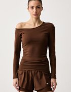 nike sportswear блуза с дълги ръкави дамска с добавен лиосел кафява IX7065.259
