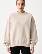 nike sportswear уголемен суичър дамски с памук Studio Fleece бежов IM8082.236