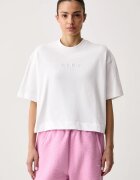 nike sportswear уголемена тениска дамска от памук бяла IO7462.100