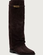 Nokwol ботуши под коляното дамски от кожа Vespa Brown Double Dye Suede кафяви Vespa Brown Double Dye Suede
