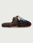 Nokwol пантофи дамски от кожа Atlas Mule Brown Suede кафяви Atlas Mule Brown Suede