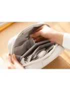 Orbitkey 2в1 органайзер за пътуване Tech Pouch x KonMari 23 x 14 x 8 cm в бежово