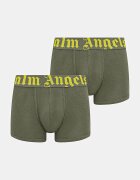 Palm Angels прилепнали боксерки мъжки с памук 2 броя зелени PLA1UMBTR11BI