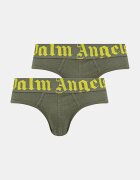 Palm Angels слипове мъжки с памук 2 броя зелени PLA1UMBSP08BI