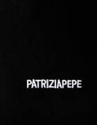 Patrizia Pepe блуза с дълги ръкави дамска от памук с еластан черна 2M4512 J355
