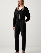Patrizia Pepe спортен панталон дамски от памук черен с висока талия 8P0035 J079