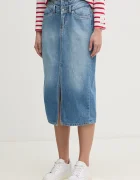 Pepe Jeans Дънкова пола MIDI SKIRT HW DOUBLE