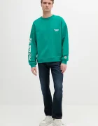 Pepe Jeans Памучен суичър COLVILLE CREW мъжки в зелено с апликация PM582841