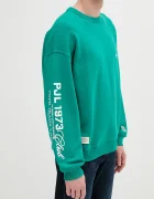 Pepe Jeans Памучен суичър COLVILLE CREW мъжки в зелено с апликация PM582841