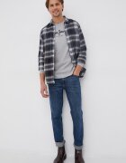 Pepe Jeans Памучна блуза с дълги ръкави Eggo в сиво с принт