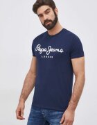 Pepe Jeans Тениска Original Stretch мъжка в тъмносиньо с принт