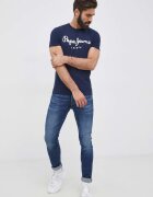 Pepe Jeans Тениска Original Stretch мъжка в тъмносиньо с принт
