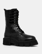 PHILIPP PLEIN Кожени боти Croco Gothic