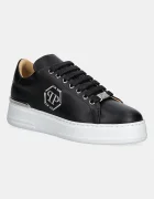 PHILIPP PLEIN Кожени маратонки Nappa Lo-Top Hexagon в черно USC0670 PLE010N 02