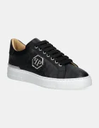 PHILIPP PLEIN Кожени маратонки Nappa Lo-Top Monogram