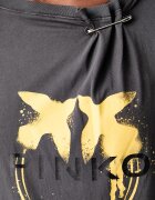 Pinko блуза с дълги ръкави дамска от памук сива 107471 A3KD