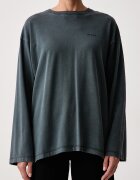 Pinko блуза с дълги ръкави дамска от памук сива 107480 A3KF